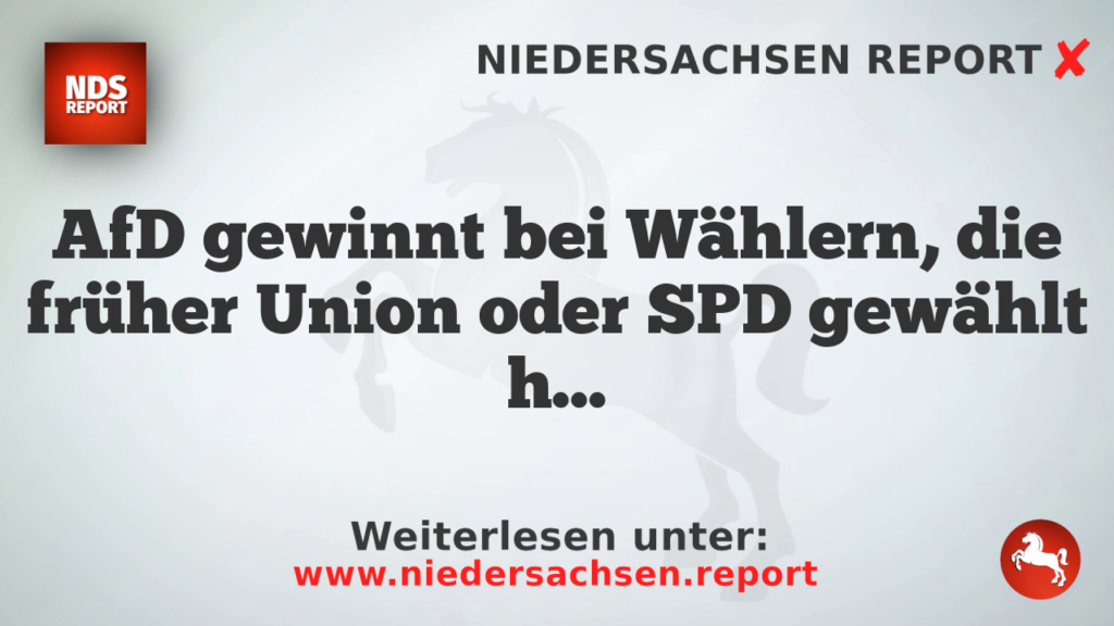 AfD gewinnt bei Wählern, die früher Union oder SPD gewählt haben