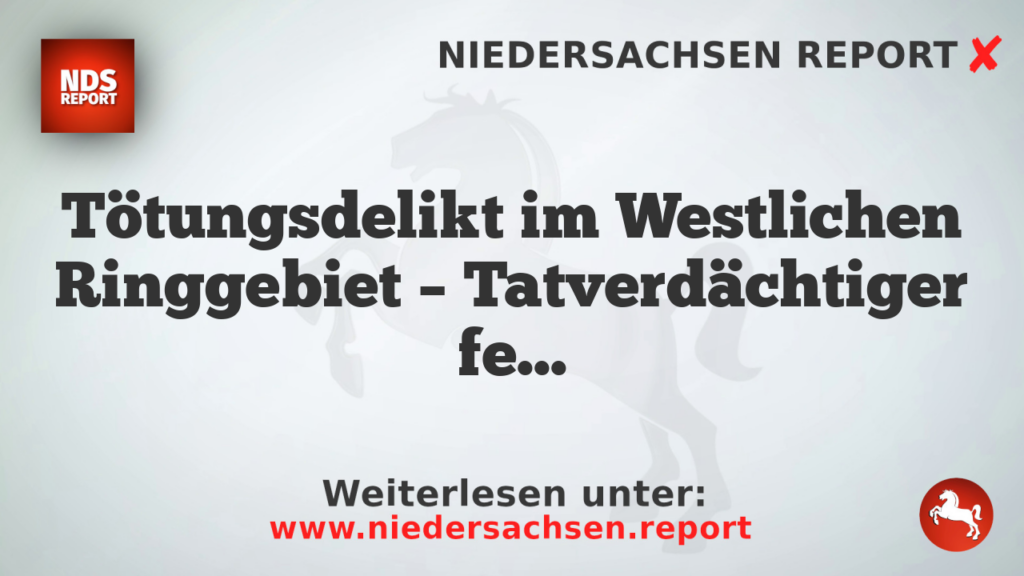 Tötungsdelikt im Westlichen Ringgebiet – Tatverdächtiger festgenommen