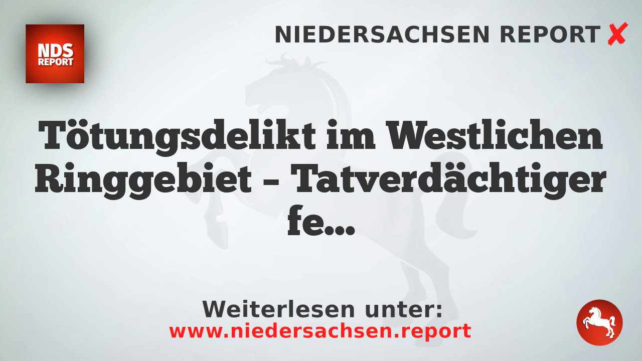 Tötungsdelikt im Westlichen Ringgebiet – Tatverdächtiger festgenommen