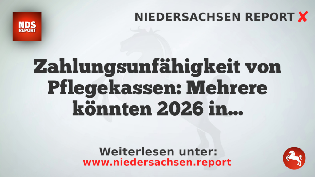 Zahlungsunfähigkeit von Pflegekassen: Mehrere könnten 2026 in Schwierigkeiten geraten