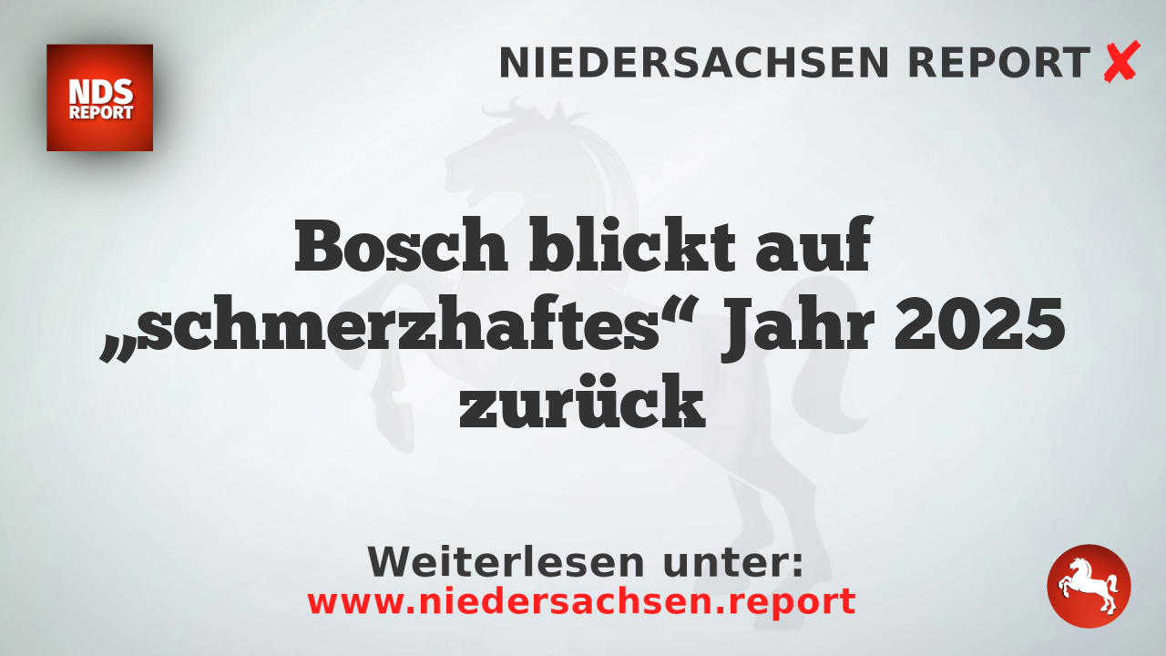 Bosch blickt auf „schmerzhaftes“ Jahr 2025 zurück