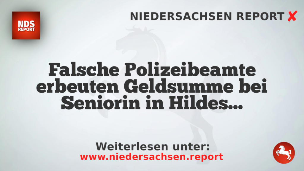 Falsche Polizeibeamte erbeuten Geldsumme bei Seniorin in Hildesheim