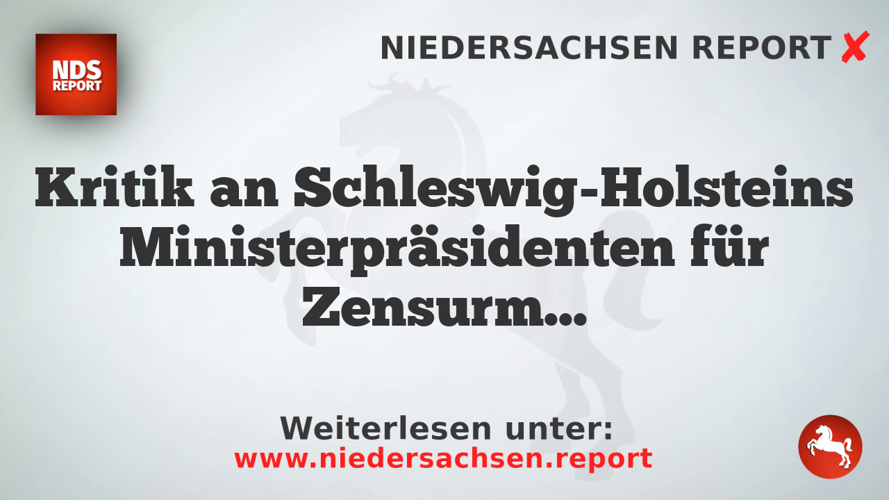 Kritik an Schleswig-Holsteins Ministerpräsidenten für Zensurmaßnahmen gegen Neue Medien