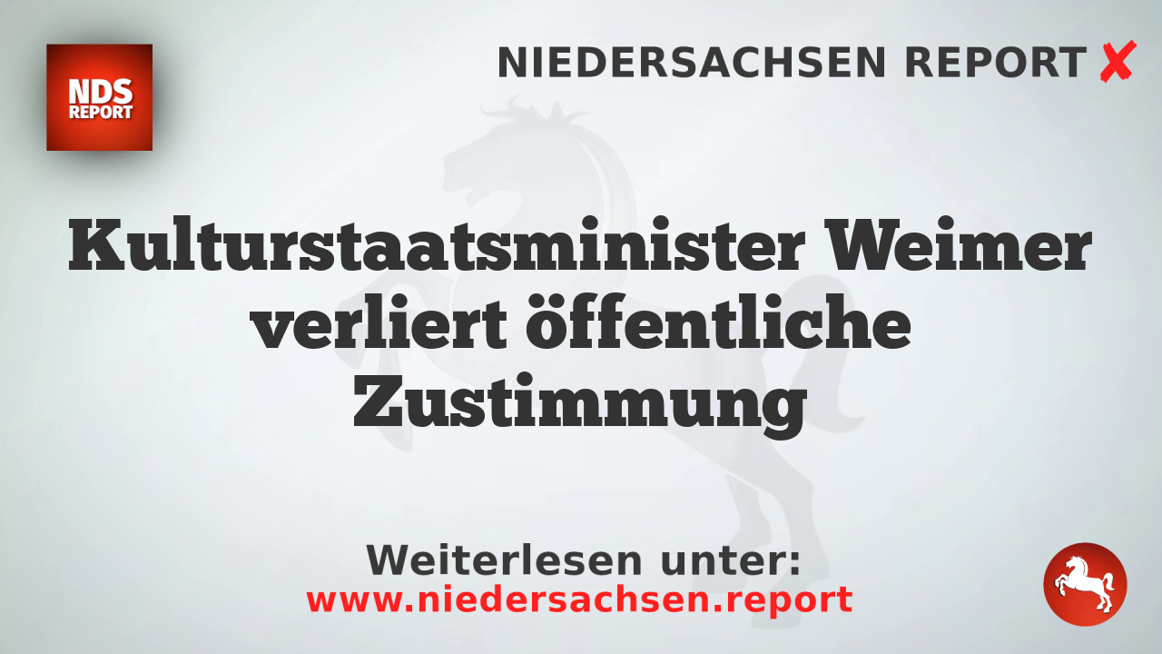 Kulturstaatsminister Weimer verliert öffentliche Zustimmung