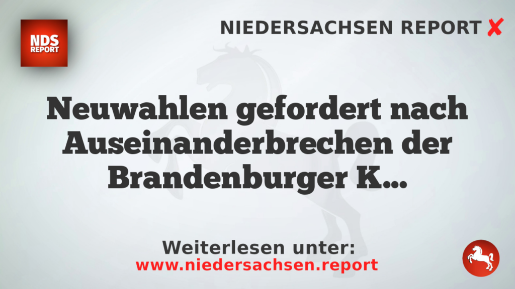 Neuwahlen gefordert nach Auseinanderbrechen der Brandenburger Koalition