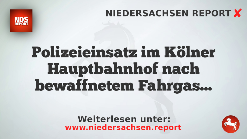 Polizeieinsatz im Kölner Hauptbahnhof nach bewaffnetem Fahrgast