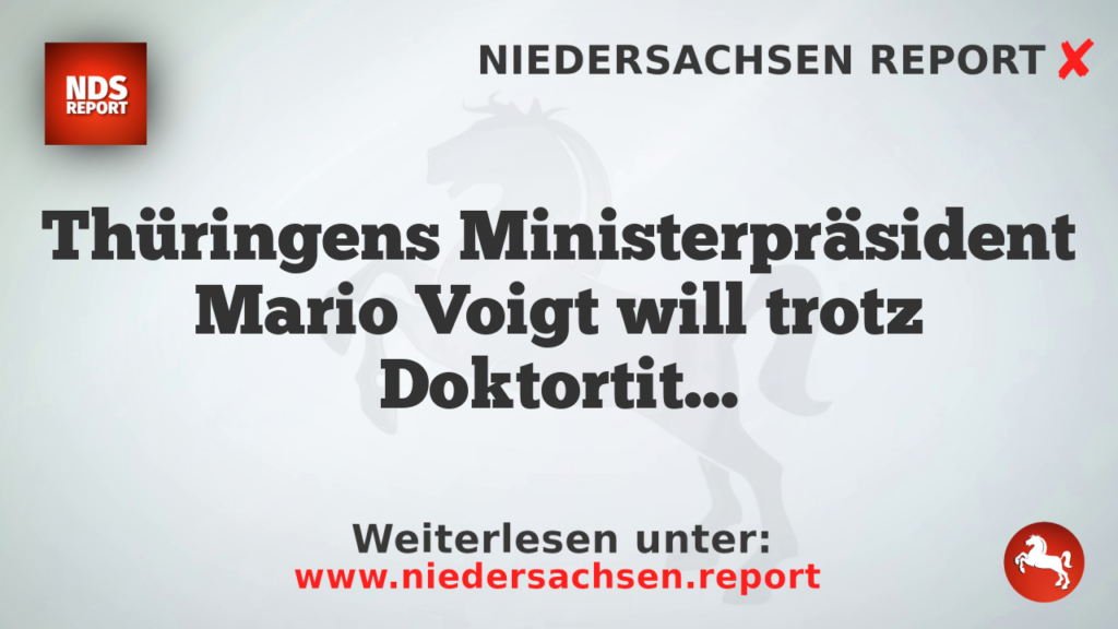 Thüringens Ministerpräsident Mario Voigt will trotz Doktortitel-Entzug im Amt bleiben