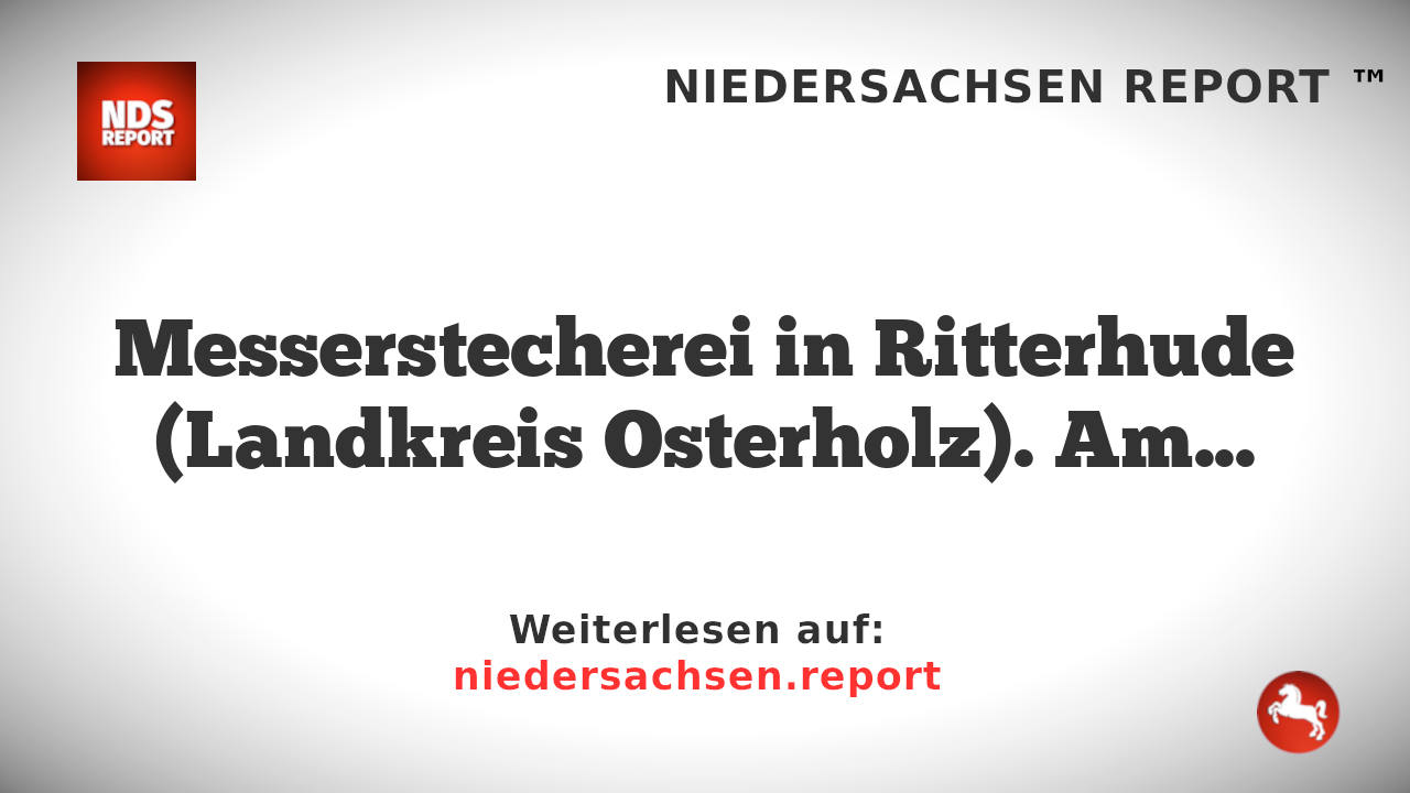 Zwei Jugendliche in Ritterhude durch Messerstiche schwer verletzt