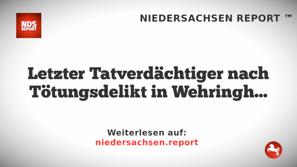 Letzter Tatverdächtiger nach Tötungsdelikt in Wehringhausen festgenommen