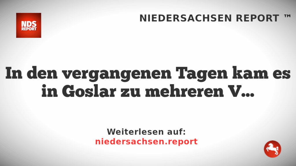 "Mehrere Verbrechen in Goslar: Polizei bittet um Hinweise"