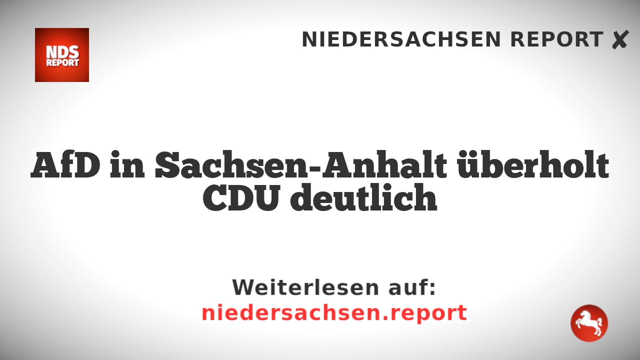 AfD in Sachsen-Anhalt überholt CDU deutlich