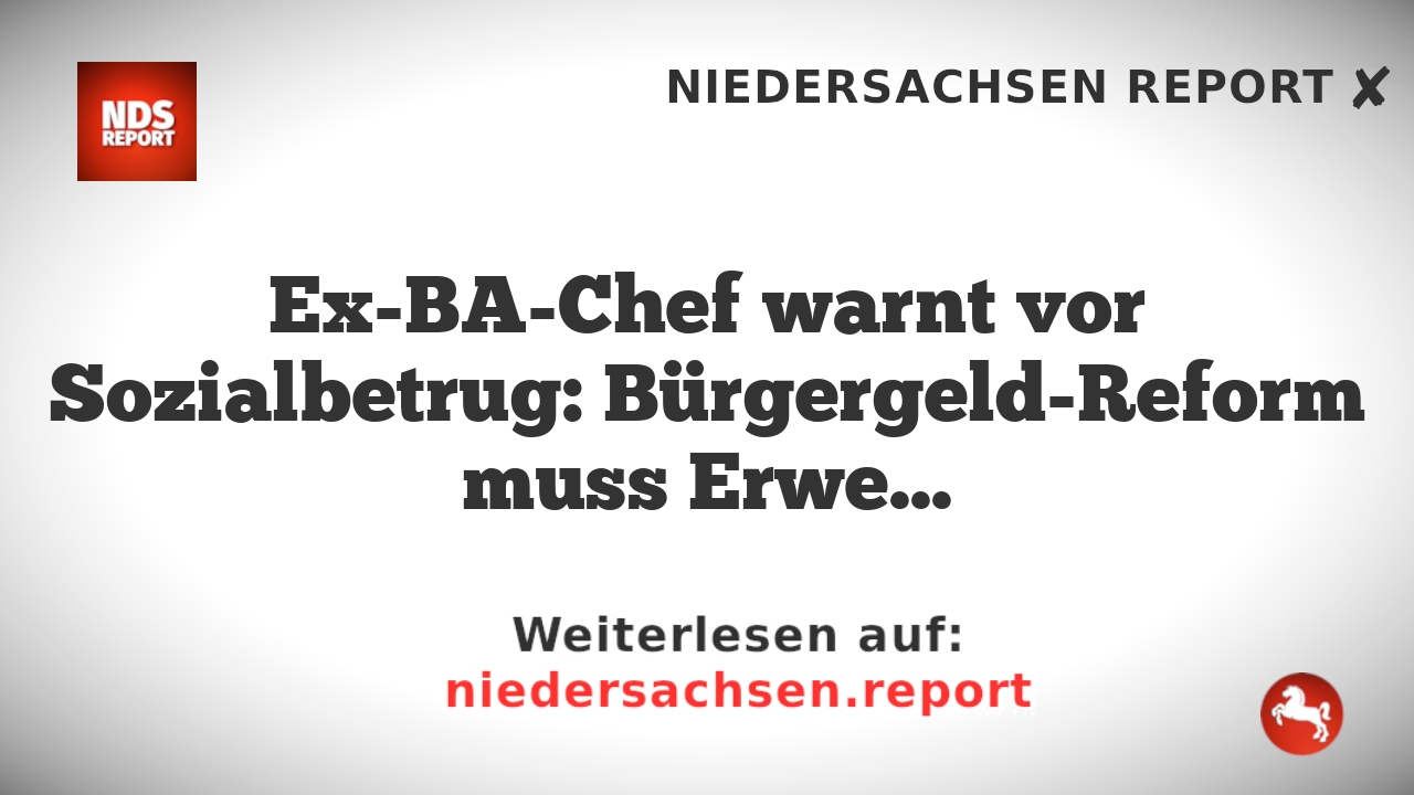 Ex-BA-Chef warnt vor Sozialbetrug: Bürgergeld-Reform muss Erwerbstätigkeitsbegriff sicher machen