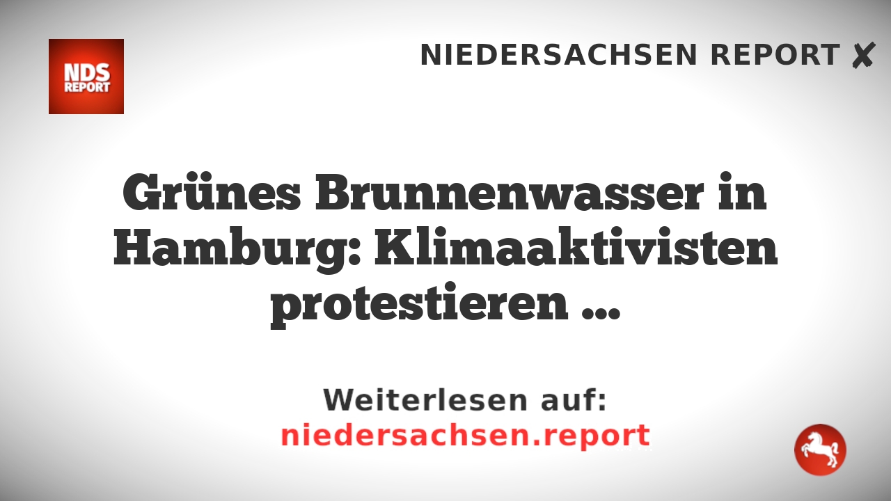 Grünes Brunnenwasser in Hamburg: Klimaaktivisten protestieren gegen Kreuzfahrt und LNG-Technologie
