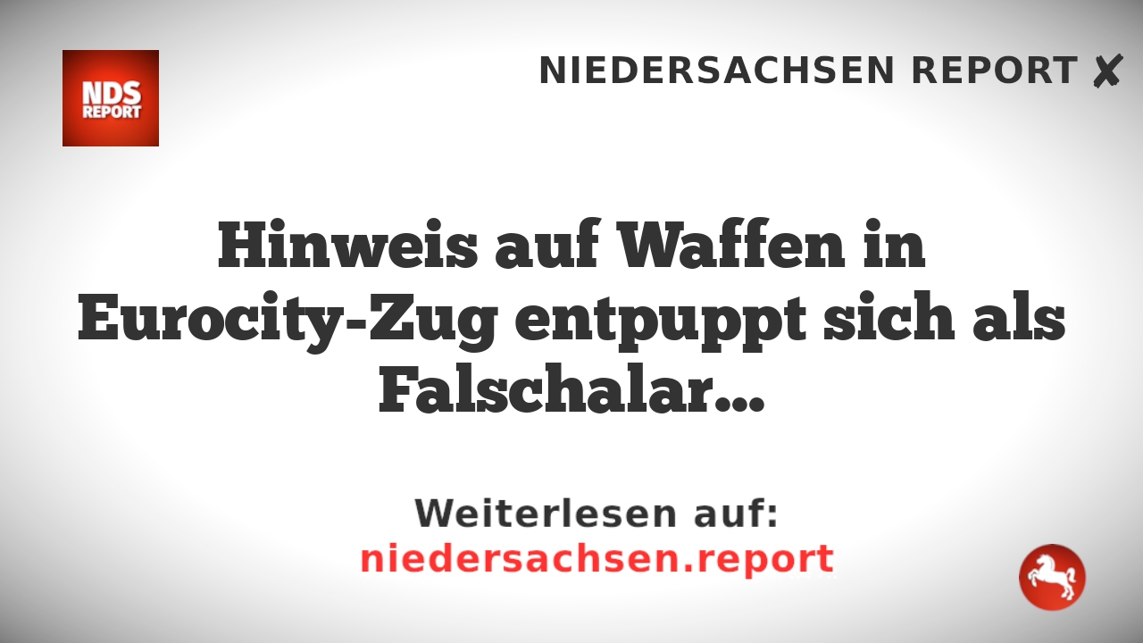 Hinweis auf Waffen in Eurocity-Zug entpuppt sich als Falschalarm