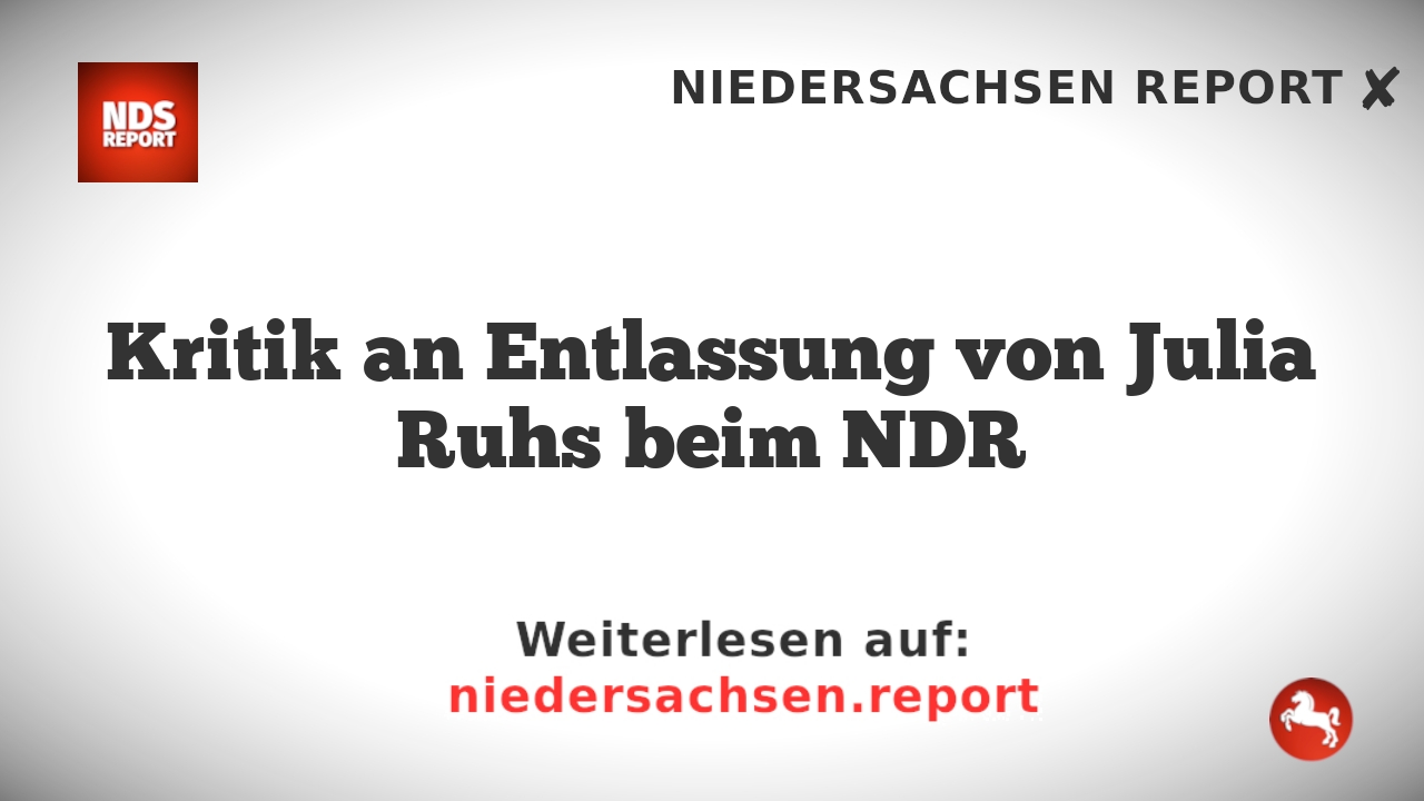 Kritik an Entlassung von Julia Ruhs beim NDR