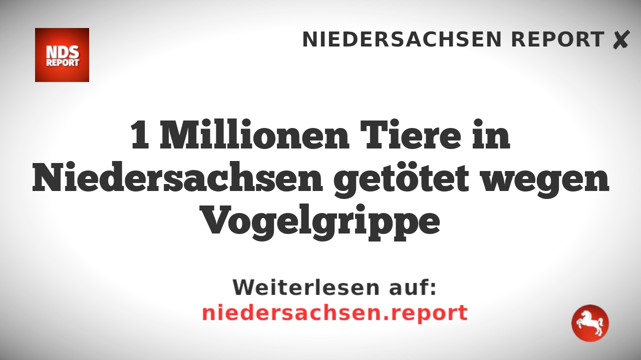 1 Millionen Tiere in Niedersachsen getötet wegen Vogelgrippe