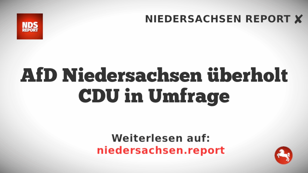 AfD Niedersachsen überholt CDU in Umfrage