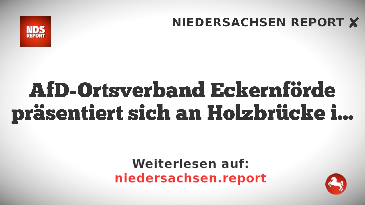 AfD-Ortsverband Eckernförde präsentiert sich an Holzbrücke im Hafen