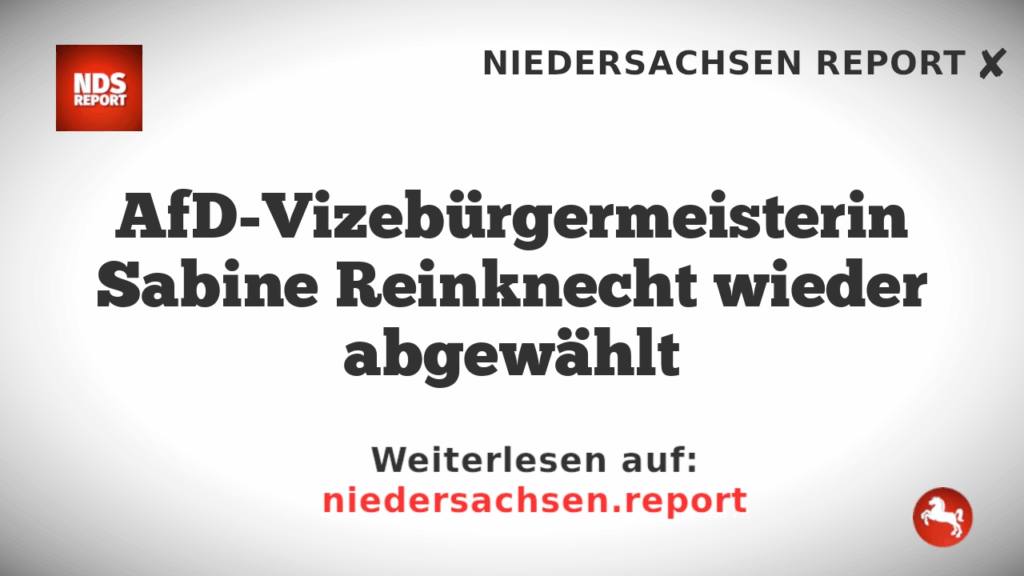 AfD-Vizebürgermeisterin Sabine Reinknecht wieder abgewählt