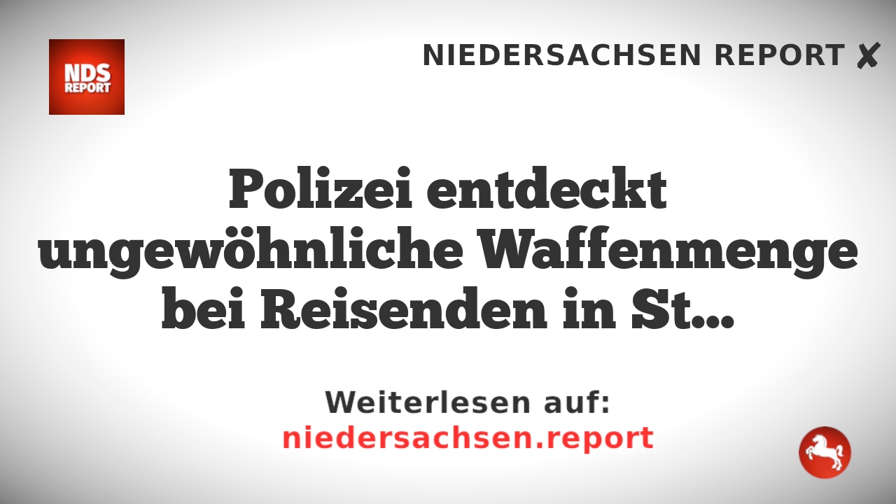 Polizei entdeckt ungewöhnliche Waffenmenge bei Reisenden in Stralsund