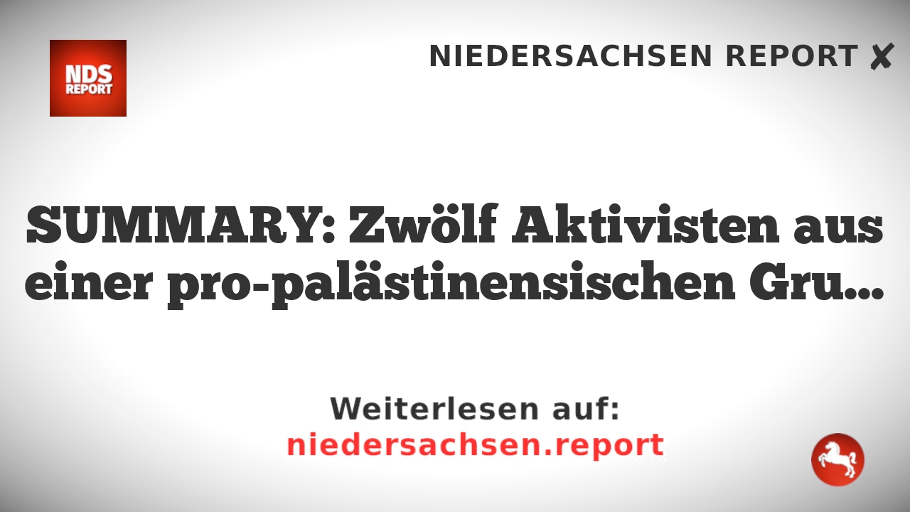 SUMMARY: Zwölf Aktivisten aus einer pro-palästinensischen Gruppe haben am Vormittag des 7.