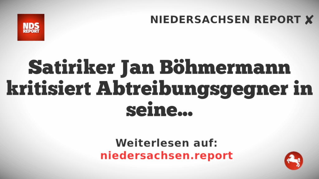 Satiriker Jan Böhmermann kritisiert Abtreibungsgegner in seiner Sendung „Magazin Royale“