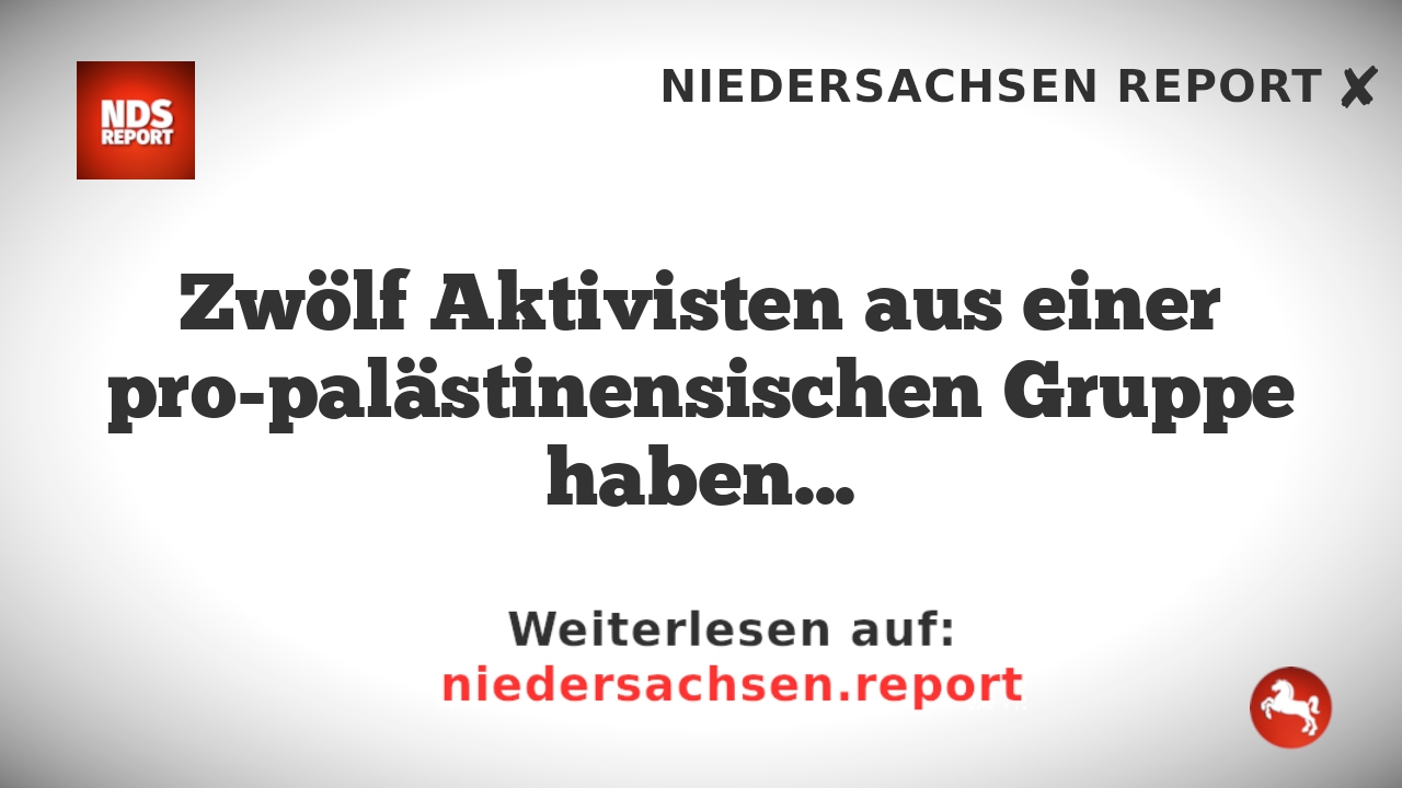 Zwölf Aktivisten aus einer pro-palästinensischen Gruppe haben am Vormittag des 7.