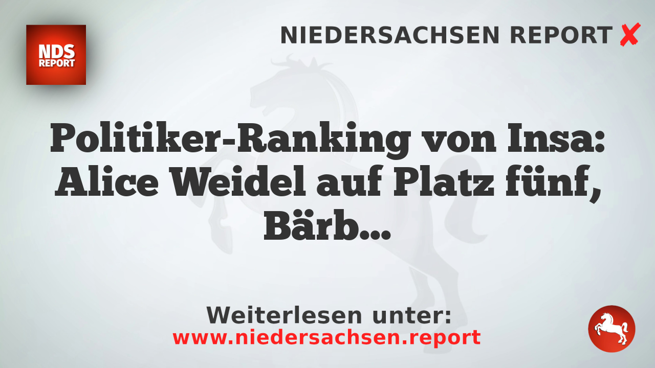 Politiker-Ranking von Insa: Alice Weidel auf Platz fünf, Bärbel Bas stürzt ab
