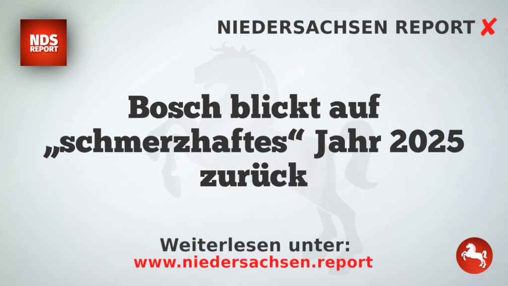 Bosch blickt auf „schmerzhaftes“ Jahr 2025 zurück