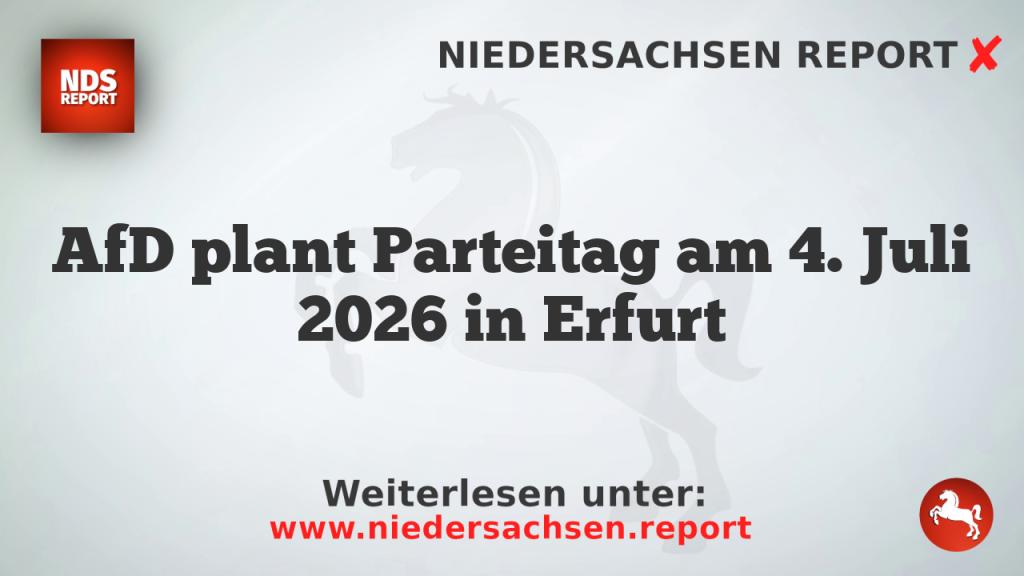 AfD plant Parteitag am 4. Juli 2026 in Erfurt