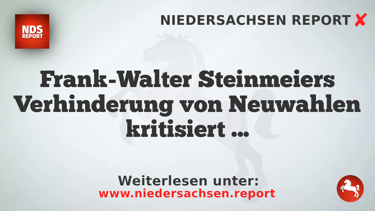 Frank-Walter Steinmeiers Verhinderung von Neuwahlen kritisiert als autoritäres Antidemokratentum