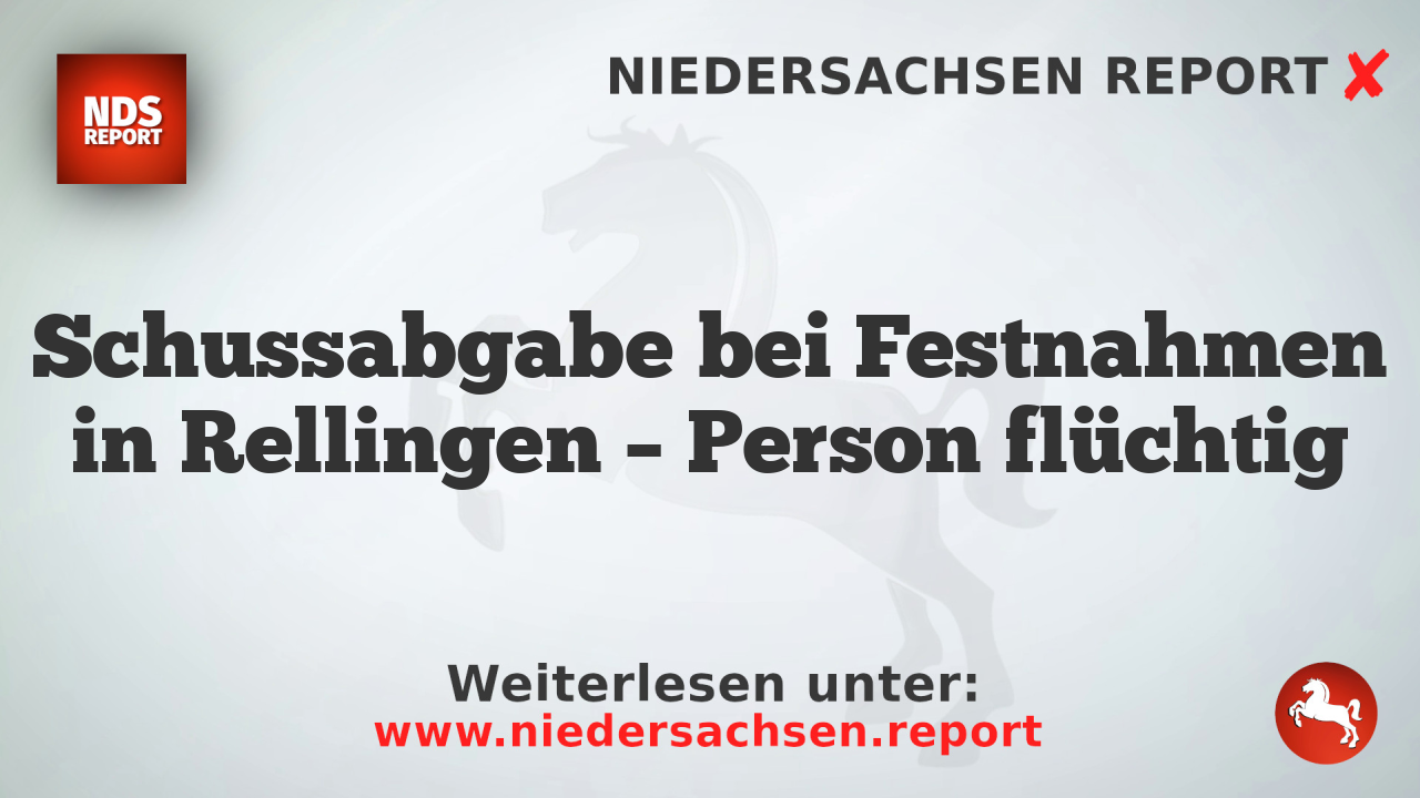 Schussabgabe bei Festnahmen in Rellingen – Person flüchtig