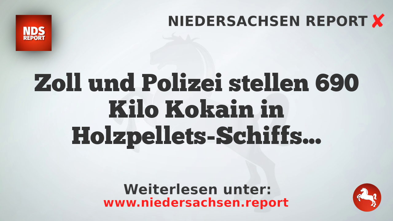 Zoll und Polizei stellen 690 Kilo Kokain in Holzpellets-Schiffskontainer sicher