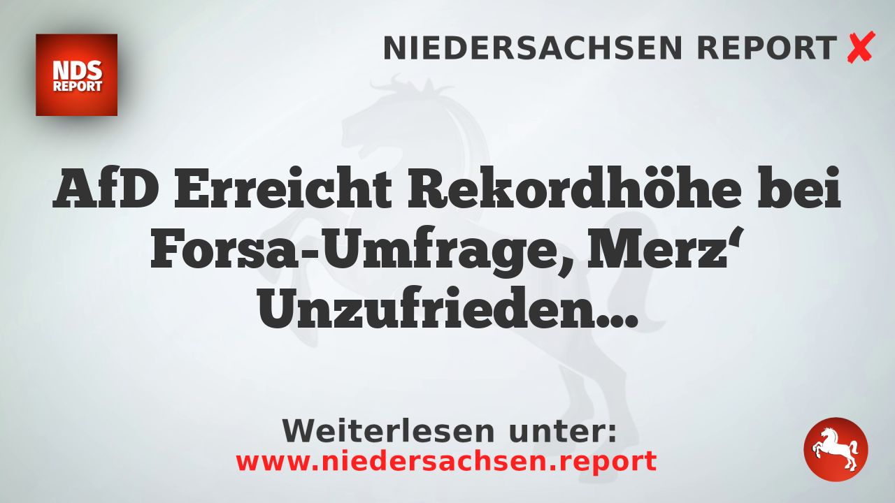 AfD Erreicht Rekordhöhe bei Forsa-Umfrage, Merz‘ Unzufriedenheit Steigt