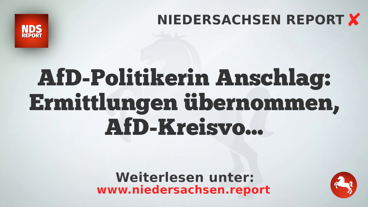 AfD-Politikerin Anschlag: Ermittlungen übernommen, AfD-Kreisvorsitzender verurteilt Straßenterror