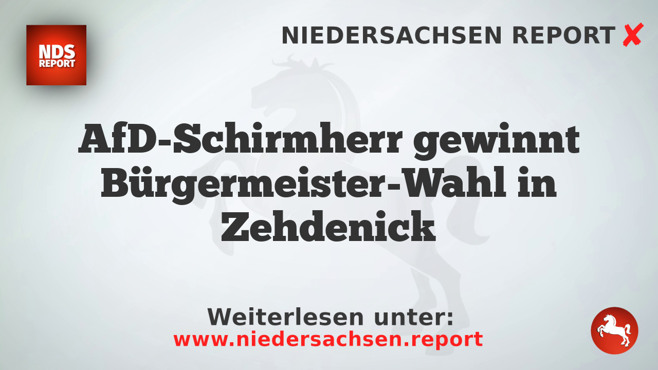 AfD-Schirmherr gewinnt Bürgermeister-Wahl in Zehdenick