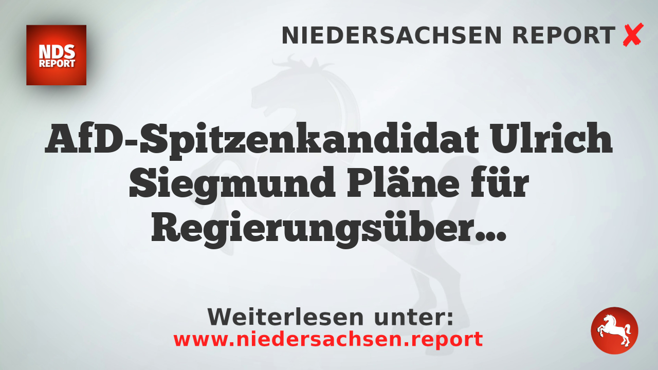AfD-Spitzenkandidat Ulrich Siegmund Pläne für Regierungsübernahme in Magdeburg