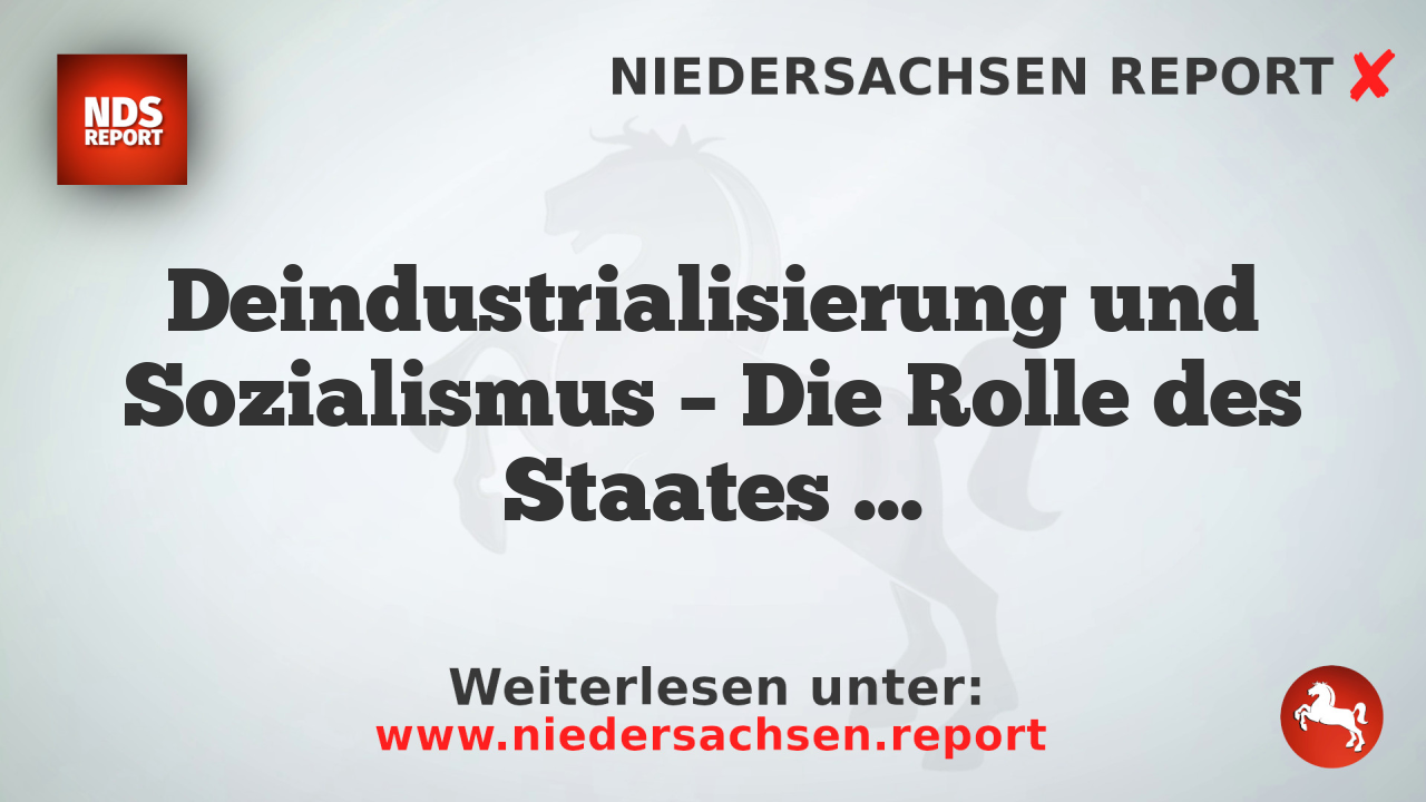 Deindustrialisierung und Sozialismus – Die Rolle des Staates in der deutschen Wirtschaftskrise
