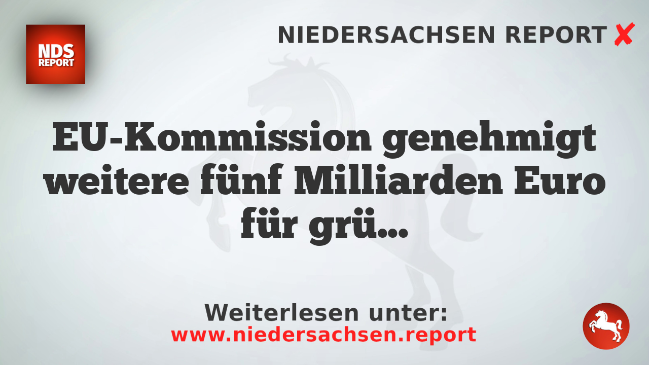 EU-Kommission genehmigt weitere fünf Milliarden Euro für grüne Industrieunterstützung