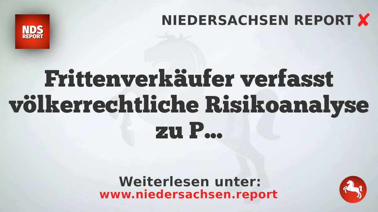 Frittenverkäufer verfasst völkerrechtliche Risikoanalyse zu Pommes