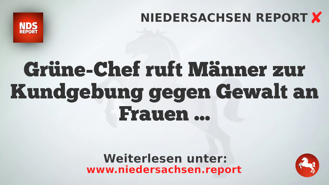 Grüne-Chef ruft Männer zur Kundgebung gegen Gewalt an Frauen auf