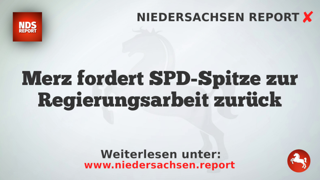 Merz fordert SPD-Spitze zur Regierungsarbeit zurück