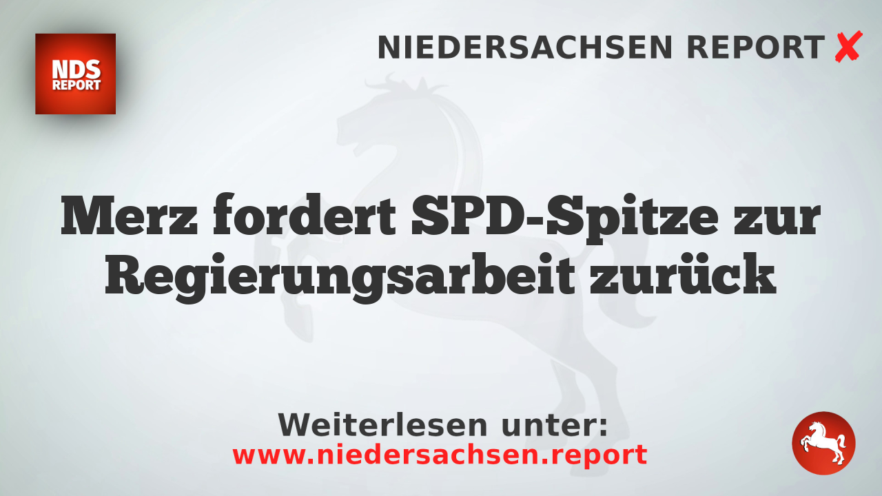 Merz fordert SPD-Spitze zur Regierungsarbeit zurück