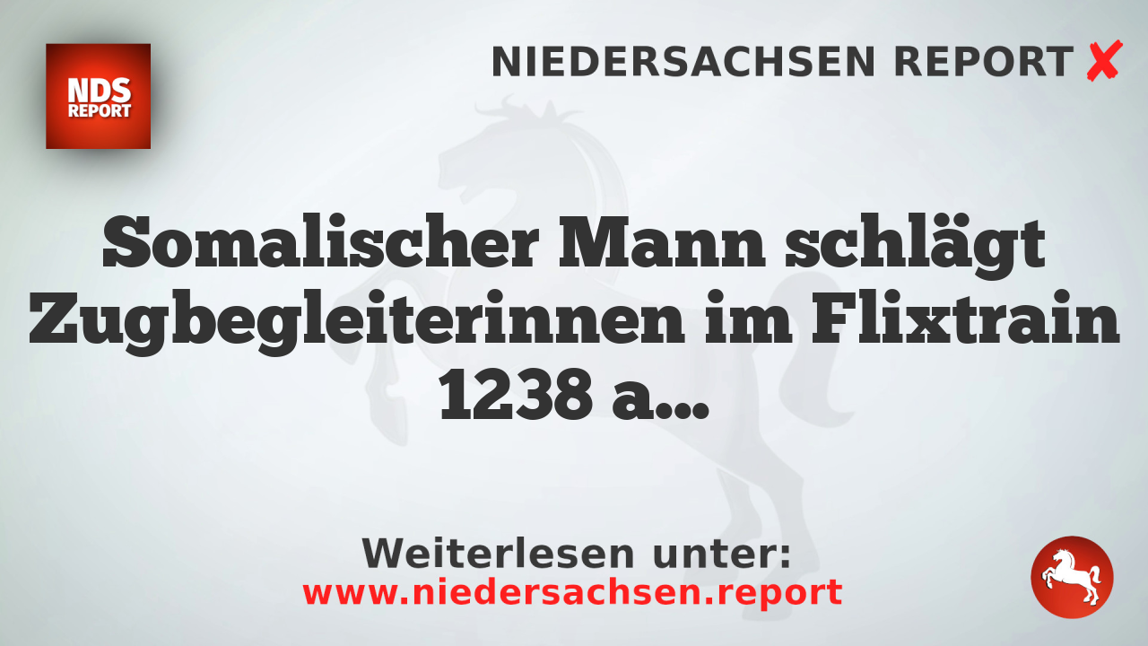 Somalischer Mann schlägt Zugbegleiterinnen im Flixtrain 1238 an