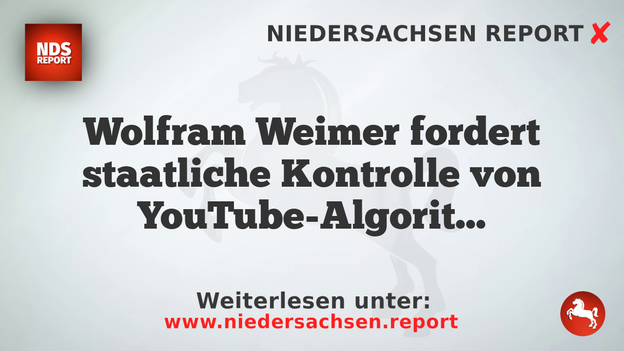 Wolfram Weimer fordert staatliche Kontrolle von YouTube-Algorithmen
