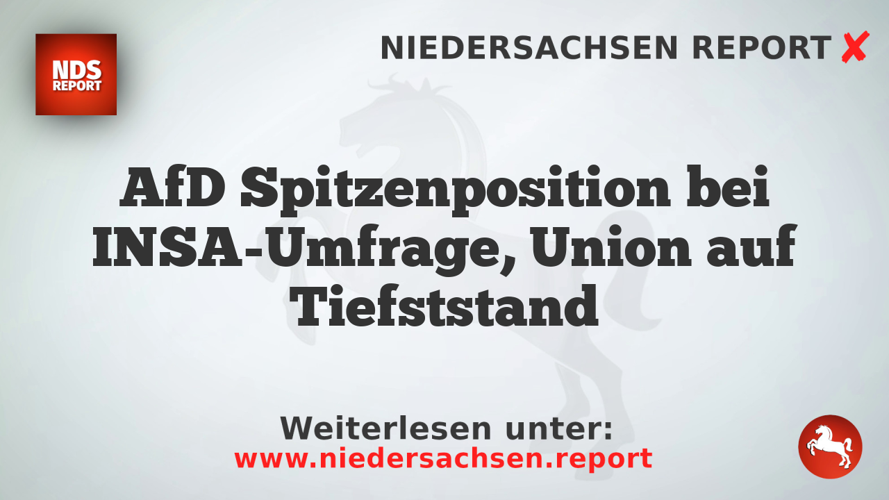 AfD Spitzenposition bei INSA-Umfrage, Union auf Tiefststand