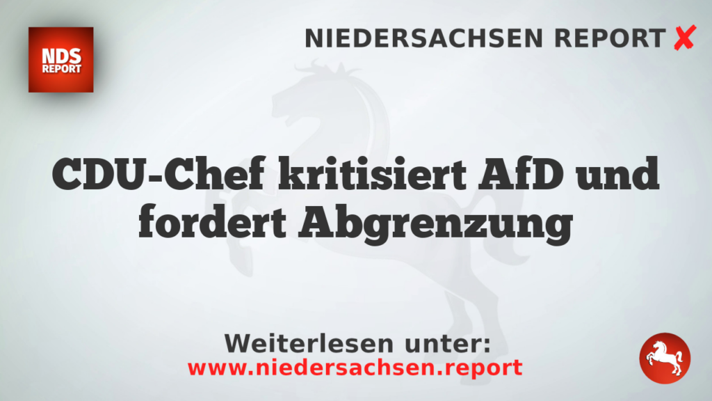 CDU-Chef kritisiert AfD und fordert Abgrenzung
