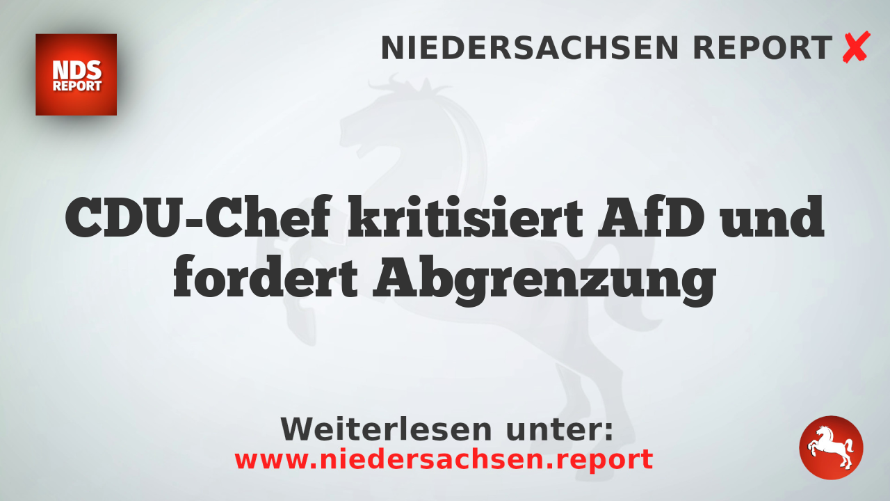 CDU-Chef kritisiert AfD und fordert Abgrenzung