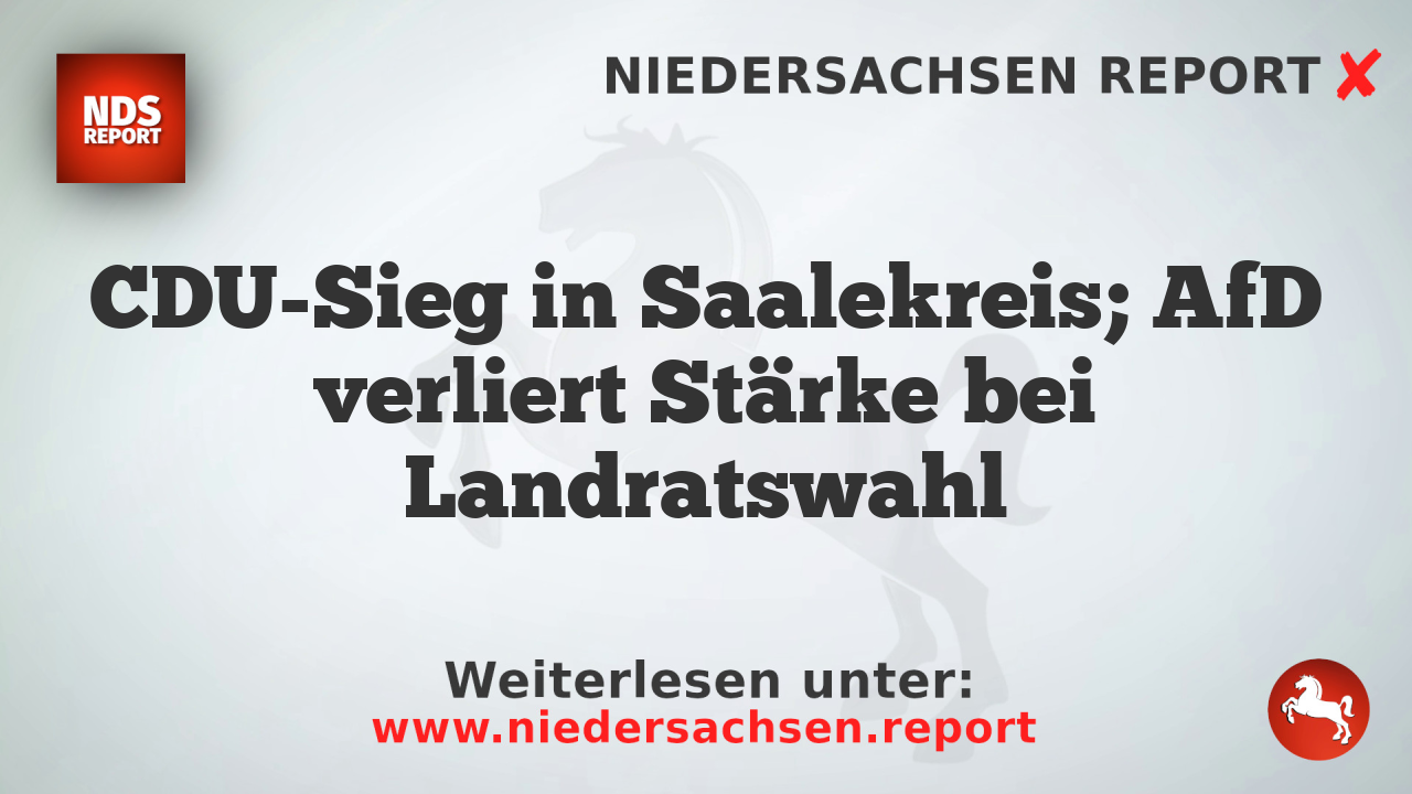 CDU-Sieg in Saalekreis; AfD verliert Stärke bei Landratswahl