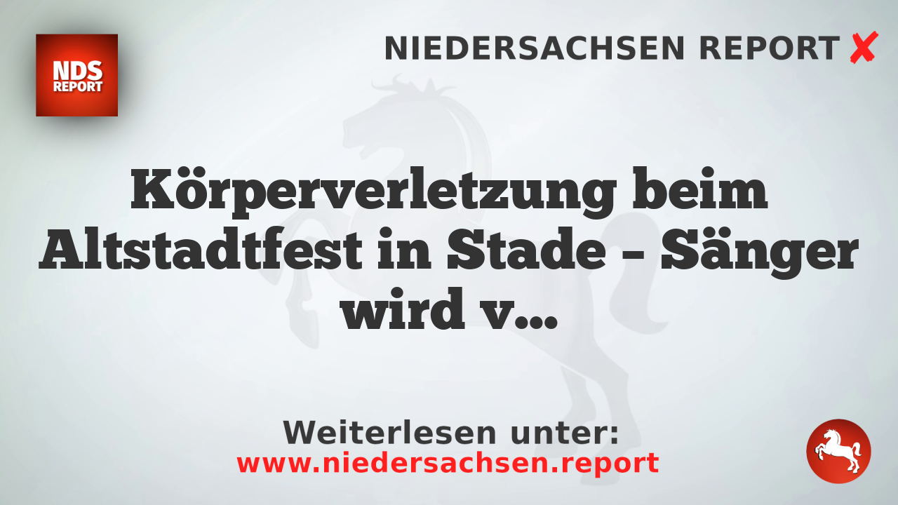 Körperverletzung beim Altstadtfest in Stade – Sänger wird vom Bühnenbesucher angegriffen